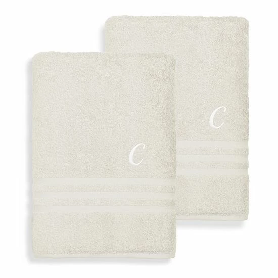 Linum Home Textiles Turkish Cotton Denzi 2-piece Personalized Bath Towel Set 2 Linum Home Textiles Turkish Cotton Denzi 2-piece Personalized Bath Towel Set - Image 2