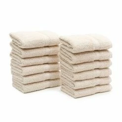 Linum Home Textiles 12-pack Textiles Turkish Cotton Sinemis Terry Washcloth Set Beige -Linum Home Textiles store unnamed file 209