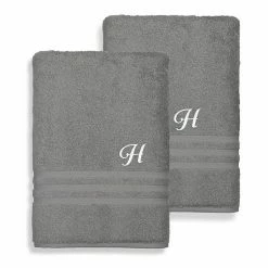 Linum Home Textiles Monogrammed 2-piece Denzi Bath Sheet Set