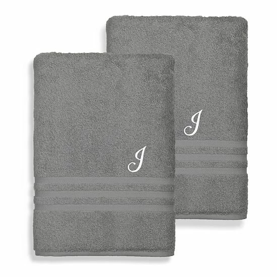 Linum Home Textiles Monogrammed 2-piece Denzi Bath Sheet Set 4 Linum Home Textiles Monogrammed 2-piece Denzi Bath Sheet Set - Image 4