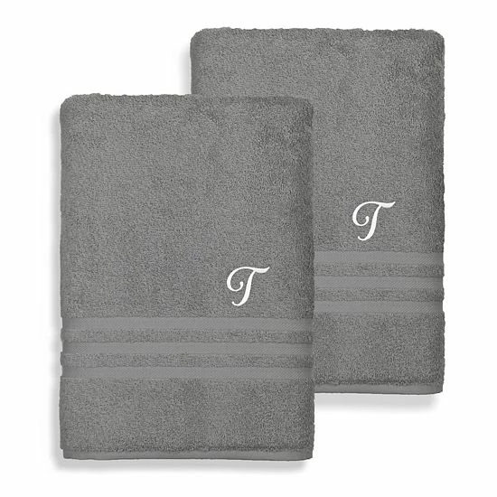 Linum Home Textiles Monogrammed 2-piece Denzi Bath Sheet Set 5 Linum Home Textiles Monogrammed 2-piece Denzi Bath Sheet Set - Image 5