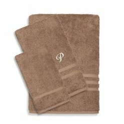 Linum Home Textiles Turkish Cotton Denzi 3-piece Personalized Towel Set