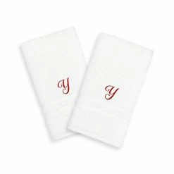 Linum Home Textiles Red Script Denzi Single Letter 2-pack Monogram Hand Towel -Linum Home Textiles store unnamed file 2243