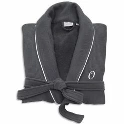 Linum Home Textiles Turkish Cotton Personalized Satin Piped Trim Waffle Terry Gray Bathrobe -Linum Home Textiles store unnamed file 2300