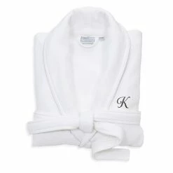 Linum Home Textiles Turkish Cotton Personalized Satin Piped Trim Waffle Terry White Bathrobe -Linum Home Textiles store unnamed file 2316