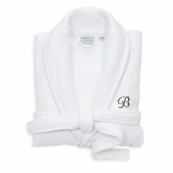 Linum Home Textiles Turkish Cotton Personalized Satin Piped Trim Waffle Terry White Bathrobe -Linum Home Textiles store unnamed file 2324