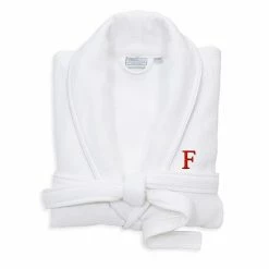 Linum Home Textiles Turkish Cotton Personalized Satin Piped Trim Waffle Terry White Bathrobe -Linum Home Textiles store unnamed file 2359