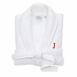 Linum Home Textiles Turkish Cotton Personalized Satin Piped Trim Waffle Terry White Bathrobe -Linum Home Textiles store unnamed file 2366