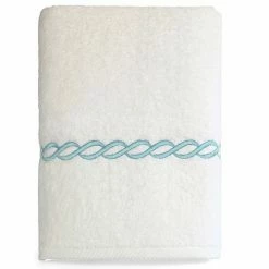 Linum Home Textiles Soft Twist Cadena Towel White Sky Blue