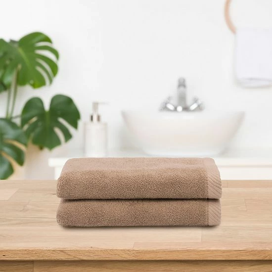 Linum Home Textiles 2-piece Turkish Cotton Ediree Fingertip Towel Set Beige 3 Linum Home Textiles 2-piece Turkish Cotton Ediree Fingertip Towel Set Beige - Image 3