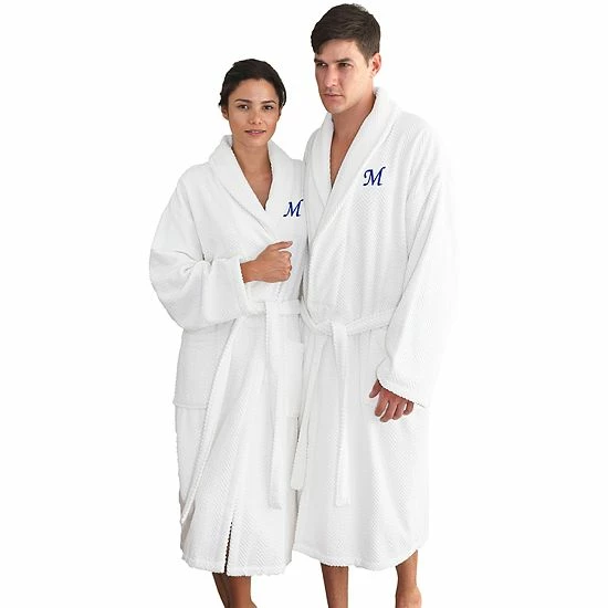 Linum Home Textiles Turkish Cotton Personalized Herringbone Weave Bathrobe 2 Linum Home Textiles Turkish Cotton Personalized Herringbone Weave Bathrobe - Image 2