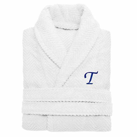Linum Home Textiles Turkish Cotton Personalized Herringbone Weave Bathrobe 6 Linum Home Textiles Turkish Cotton Personalized Herringbone Weave Bathrobe - Image 6