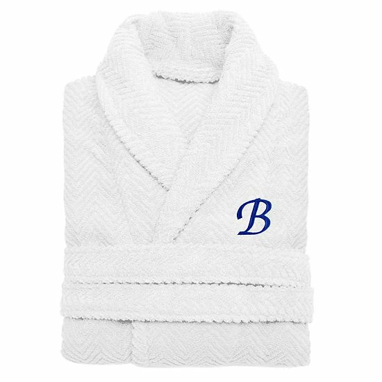Linum Home Textiles Turkish Cotton Personalized Herringbone Weave Bathrobe 8 Linum Home Textiles Turkish Cotton Personalized Herringbone Weave Bathrobe - Image 8
