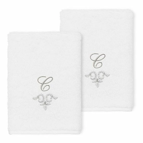 Linum Home Textiles Turkish Cotton Monica 2-piece Embellished Washcloth Set 4 Linum Home Textiles Turkish Cotton Monica 2-piece Embellished Washcloth Set - Image 4