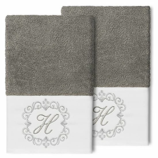 Linum Home Textiles Turkish Cotton Monica 2-packEmbellished Hand Towel Set 1 Linum Home Textiles Turkish Cotton Monica 2-packEmbellished Hand Towel Set