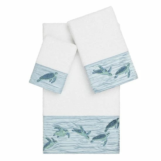 Linum Home Textiles Turkish Cotton Mia 3-piece Embellished Towel Set Midnight Blue 7 Linum Home Textiles Turkish Cotton Mia 3-piece Embellished Towel Set Midnight Blue - Image 7