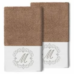 Linum Home Textiles Turkish Cotton Monica 2-piece Embellished Hand Towel Set