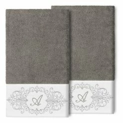 Linum Home Textiles Turkish Cotton Monica 2-packEmbellished Bath Towel Set