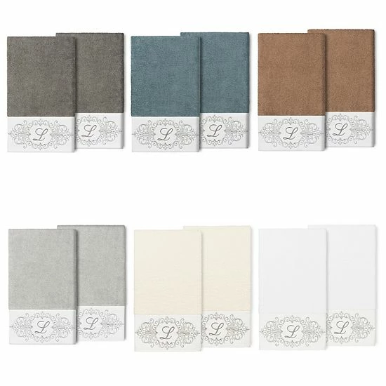 Linum Home Textiles Turkish Cotton Monica 2-packEmbellished Bath Towel Set 3 Linum Home Textiles Turkish Cotton Monica 2-packEmbellished Bath Towel Set - Image 3
