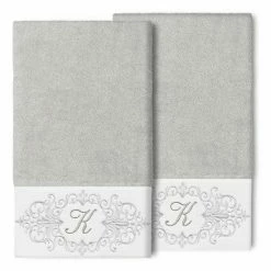 Linum Home Textiles Turkish Cotton Monica 2-piece Embellished Bath Towel Set