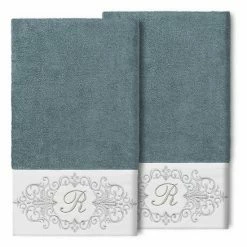 Linum Home Textiles Turkish Cotton Monica 2-packEmbellished Bath Towel Set