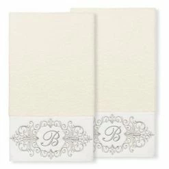 Linum Home Textiles Turkish Cotton Monica 2-piece Embellished Bath Towel Set