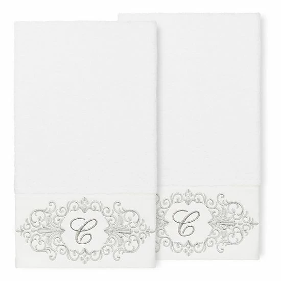 Linum Home Textiles Turkish Cotton Monica 2-piece Embellished Bath Towel Set 8 Linum Home Textiles Turkish Cotton Monica 2-piece Embellished Bath Towel Set - Image 8