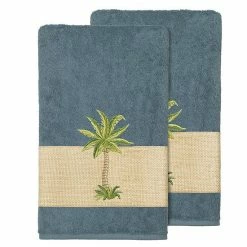 Linum Home Textiles Colton Embellished Bath Towel Set Dark Gray -Linum Home Textiles store unnamed file 2900