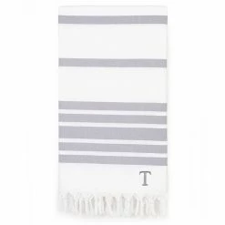 Linum Home Textiles Turkish Cotton Herringbone Personalized Pestemal Beach Towel