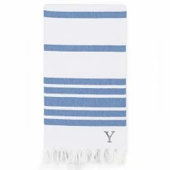 Linum Home Textiles Turkish Cotton Herringbone Personalized Pestemal Beach Towel