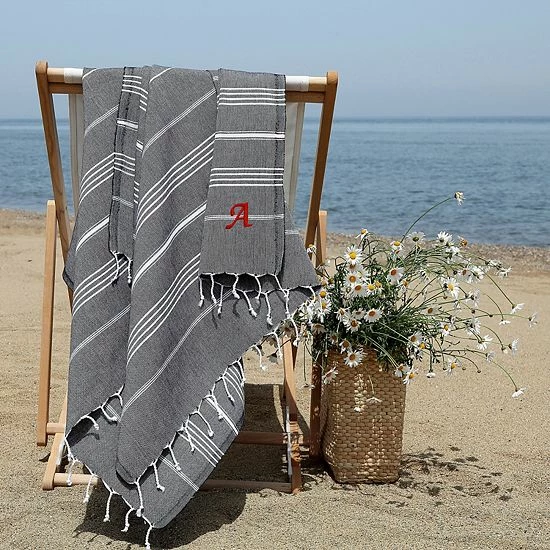 Linum Home Textiles Turkish Cotton Lucky Personalized Pestemal Beach Towel 2 Linum Home Textiles Turkish Cotton Lucky Personalized Pestemal Beach Towel - Image 2