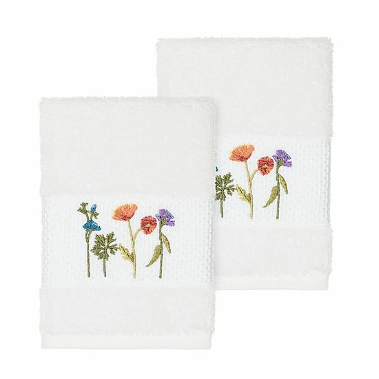 Linum Home Textiles Serenity Embellished Washcloth Set Teal 4 Linum Home Textiles Serenity Embellished Washcloth Set Teal - Image 4