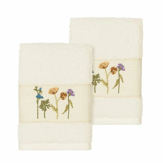 Linum Home Textiles Serenity Embellished Washcloth Set Teal 5 Linum Home Textiles Serenity Embellished Washcloth Set Teal - Image 5