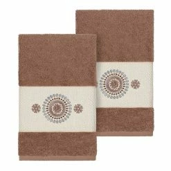 Linum Home Textiles Turkish Cotton Isabelle Embellished Hand Towel Set White -Linum Home Textiles store unnamed file 3220