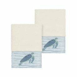 Linum Home Textiles Turkish Cotton Mia Embellished Washcloth Set Midnight Blue -Linum Home Textiles store unnamed file 3232