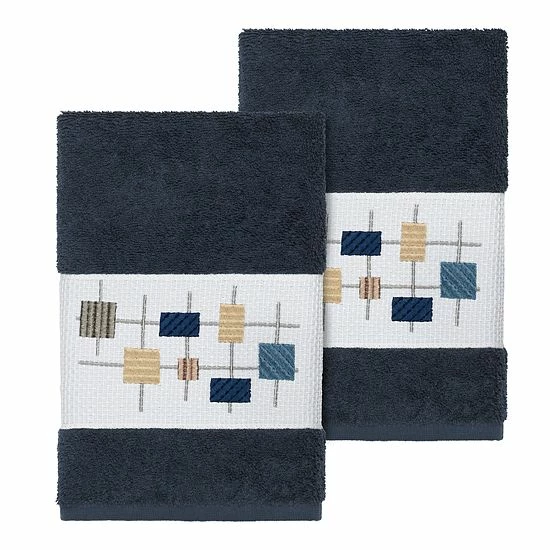 Linum Home Textiles Turkish Cotton Khloe Embellished Hand Towel Set White 6 Linum Home Textiles Turkish Cotton Khloe Embellished Hand Towel Set White - Image 6