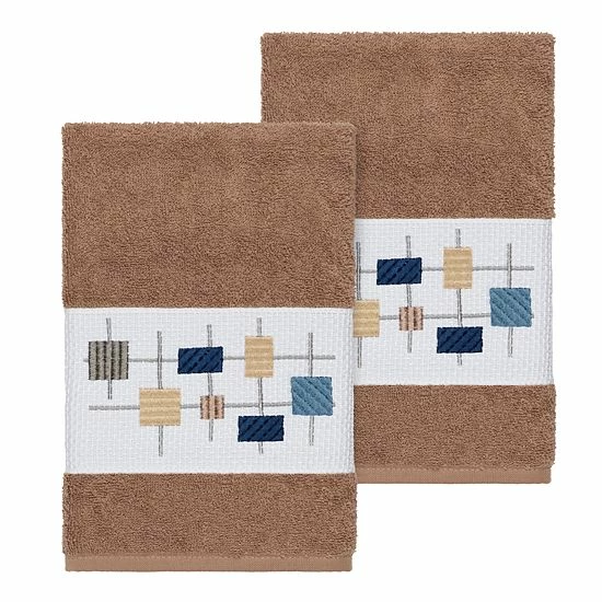 Linum Home Textiles Turkish Cotton Khloe Embellished Hand Towel Set White 7 Linum Home Textiles Turkish Cotton Khloe Embellished Hand Towel Set White - Image 7