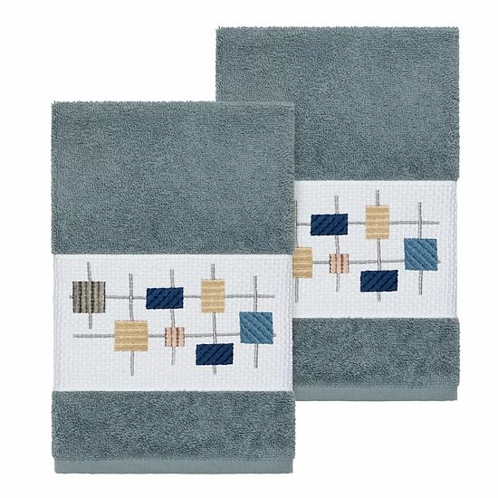 Linum Home Textiles Turkish Cotton Khloe Embellished Hand Towel Set White 8 Linum Home Textiles Turkish Cotton Khloe Embellished Hand Towel Set White - Image 8