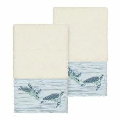 Linum Home Textiles Turkish Cotton Mia Embellished Hand Towel Set Teal -Linum Home Textiles store unnamed file 3247