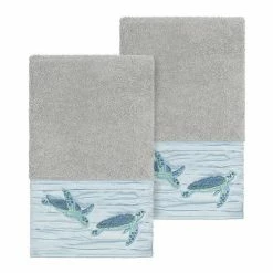 Linum Home Textiles Turkish Cotton Mia Embellished Hand Towel Set Teal -Linum Home Textiles store unnamed file 3250