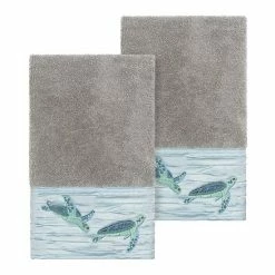 Linum Home Textiles Turkish Cotton Mia Embellished Hand Towel Set Teal -Linum Home Textiles store unnamed file 3251