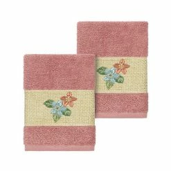 Linum Home Textiles Turkish Cotton Caroline Embellished Washcloth Set Latte -Linum Home Textiles store unnamed file 3260