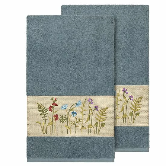 Linum Home Textiles Serenity Embellished Bath Towel Set Tea Rose 1 Linum Home Textiles Serenity Embellished Bath Towel Set Tea Rose