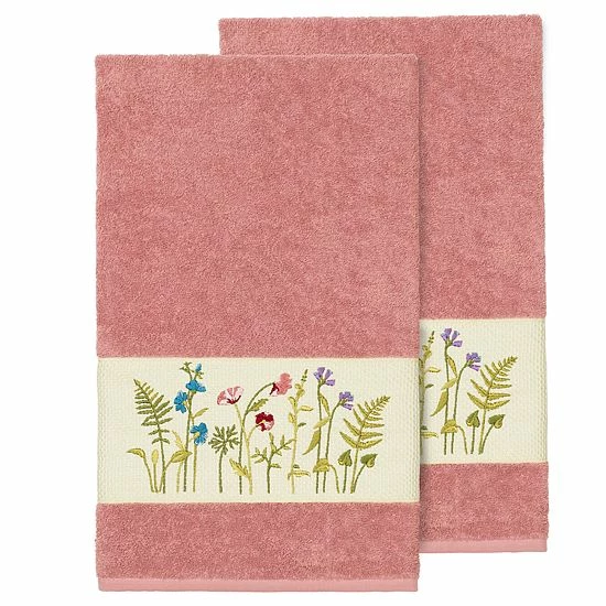 Linum Home Textiles Serenity Embellished Bath Towel Set Tea Rose 9 Linum Home Textiles Serenity Embellished Bath Towel Set Tea Rose - Image 9
