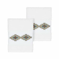 Linum Home Textiles Turkish Cotton Gianna Embellished Washcloth Set White -Linum Home Textiles store unnamed file 3278