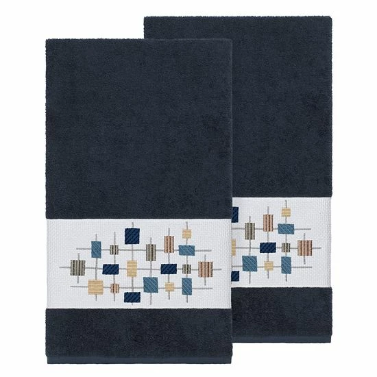 Linum Home Textiles Turkish Cotton Khloe Embellished Bath Towel Set Light Gray 7 Linum Home Textiles Turkish Cotton Khloe Embellished Bath Towel Set Light Gray - Image 7
