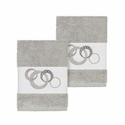 Linum Home Textiles Turkish Cotton Annabelle Embellished Washcloth Set Light Gray -Linum Home Textiles store unnamed file 3343