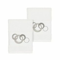Linum Home Textiles Turkish Cotton Annabelle Embellished Washcloth Set Light Gray -Linum Home Textiles store unnamed file 3346