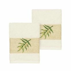 Linum Home Textiles Turkish Cotton Zoe Embellished Washcloth Set Cream -Linum Home Textiles store unnamed file 3388