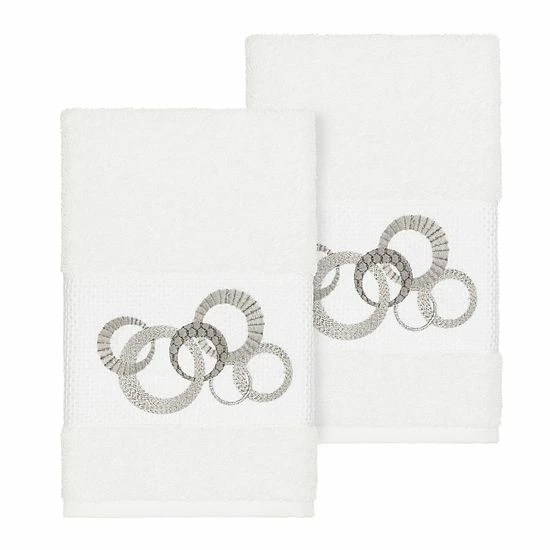 Linum Home Textiles Turkish Cotton Annabelle Embellished Hand Towel Set White Linum Home Textiles Turkish Cotton Annabelle Embellished Hand Towel Set White -Linum Home Textiles store unnamed file 3394